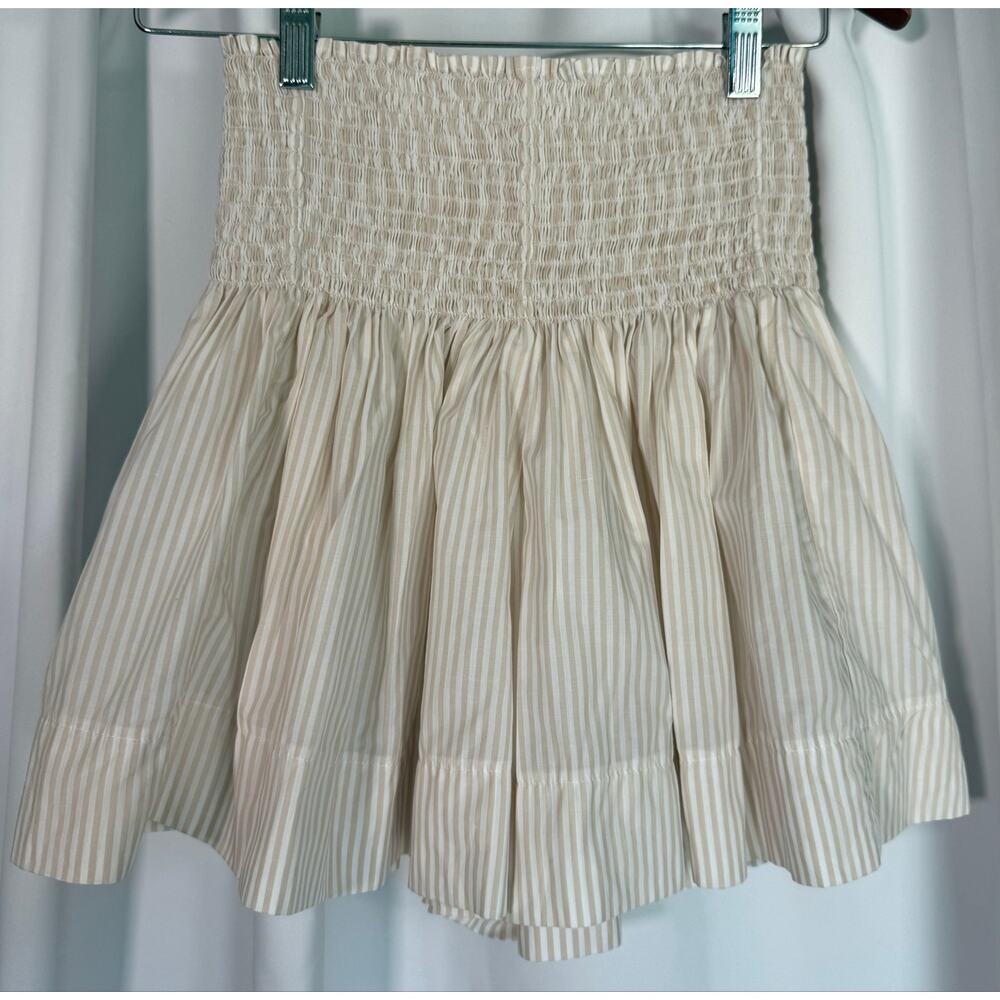 Koch Erica Shorts White & Beige Striped Small Culotte Shorts - Picture 6 of 8